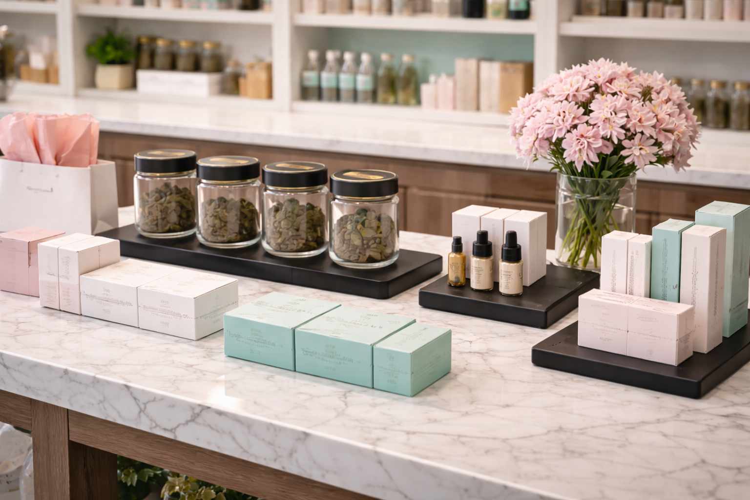 Cannabis product assortment at Holy Smokes in Elmira, New York