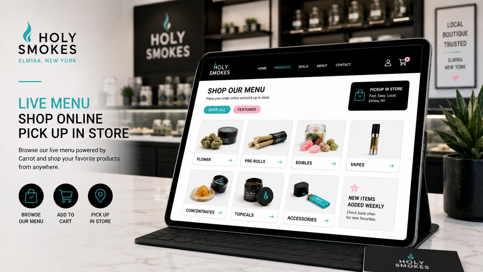 Holy Smokes live online menu