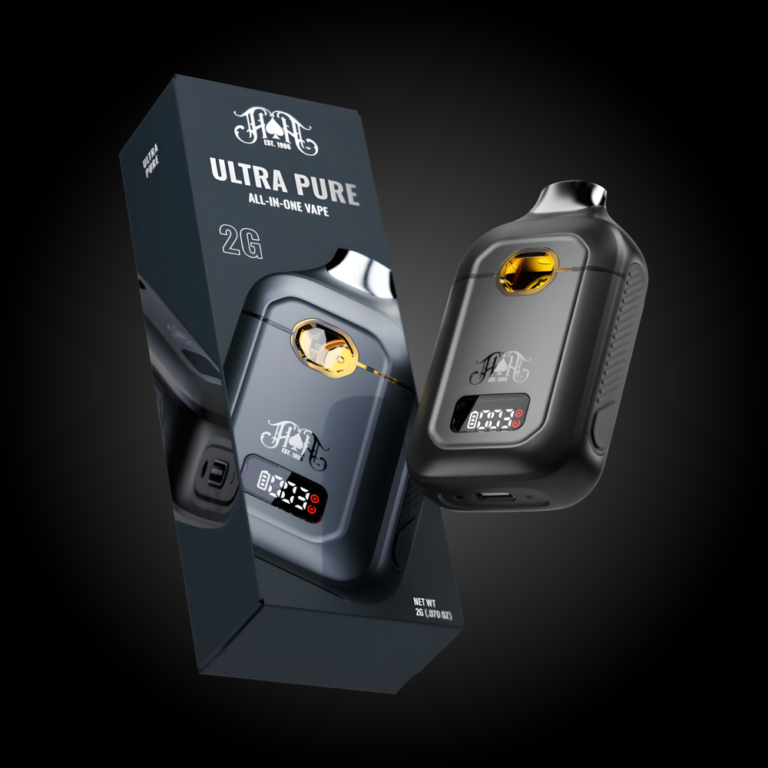 Heavy Hitters Ultra Pure 2g all-in-one vape with New York retail packaging